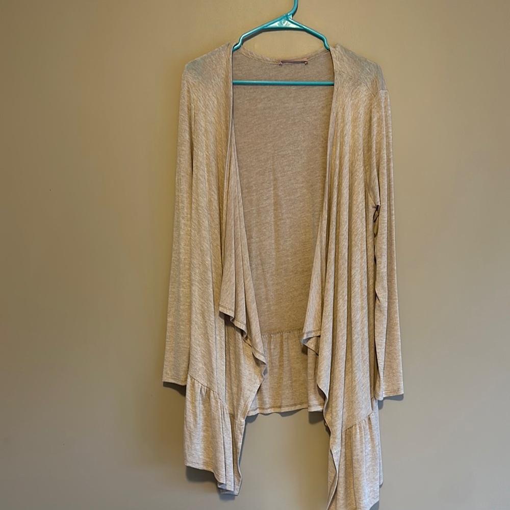 Elegant Cream Open-Front Sweater